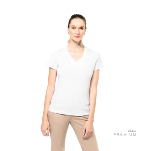 T-SHIRT SENHORA DECOTE EM V KARIBAN PREMIUM